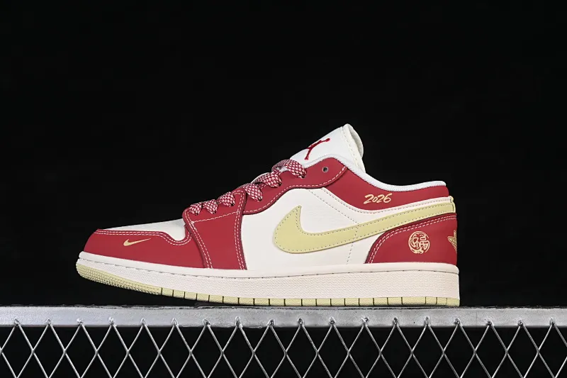 All categories Air Jordan Jordan series basketball shoes Air Jordan 1 Low High-end customized low-top sneakers Air Jordan 1 Low AJ1 Joe 1 burgundy and army green contrast high-end customized low-top retro basketball shoes MZ9588-849